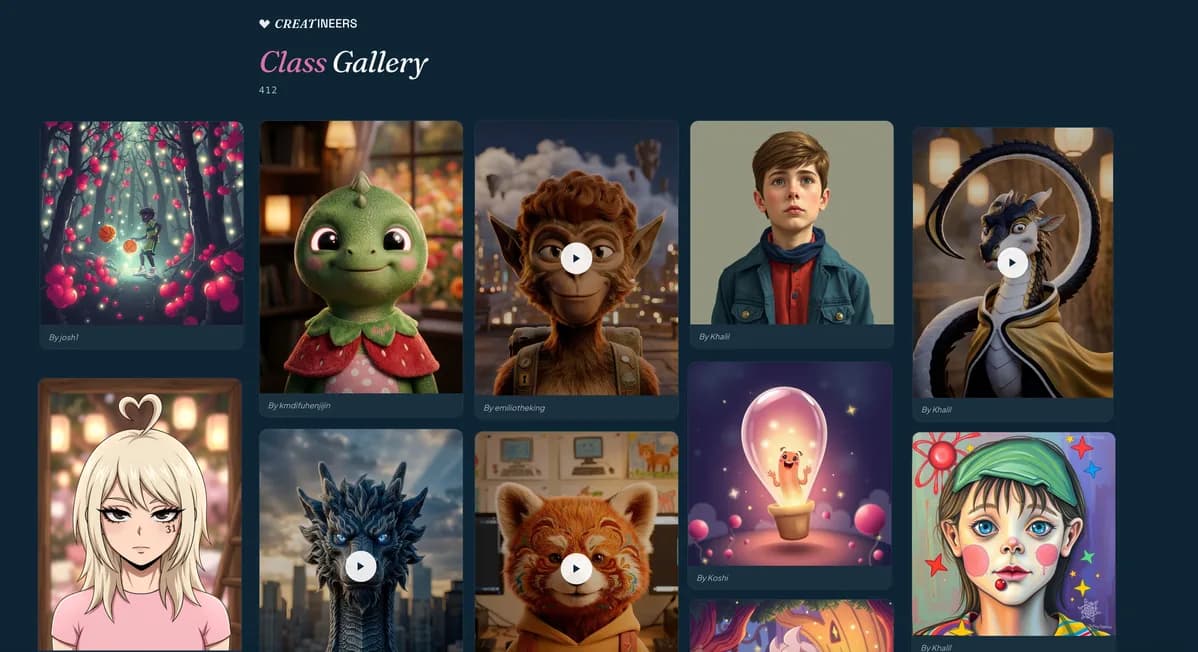 Class gallery — student work showcase